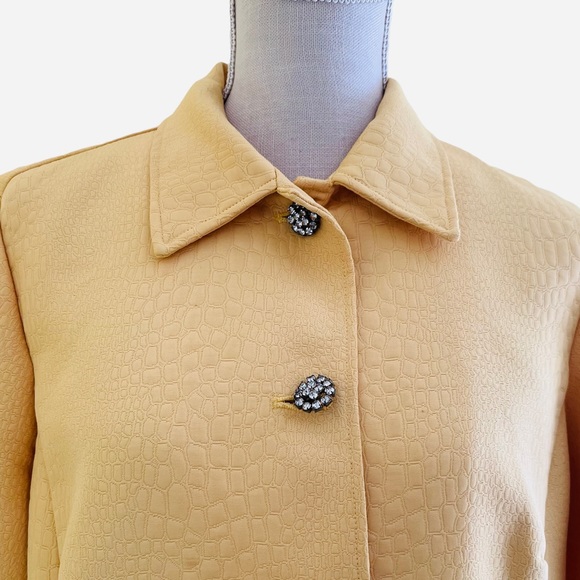 Tara Ryan Butter Yellow Button Front Cocktail Jacket L - Picture 2 of 8